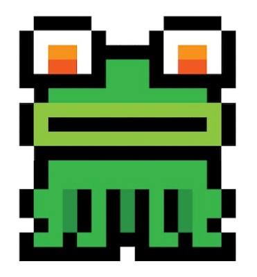 Pixel art frog made in Adobe Illustrator