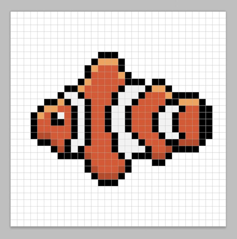 Adding highlights to the 8 bit pixel fish