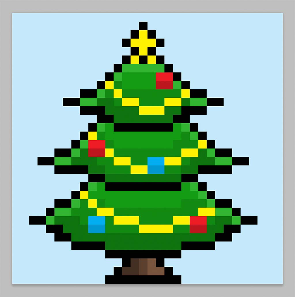 How to Make a Pixel Art Christmas Tree - Mega Voxels