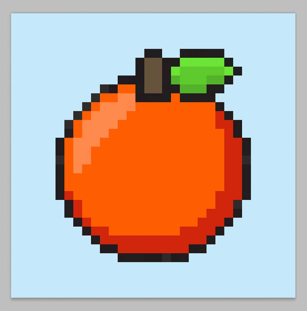 How to Make a Pixel Art Orange - Mega Voxels