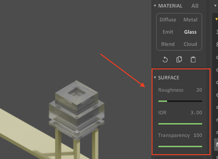 Glass Options in MagicaVoxel