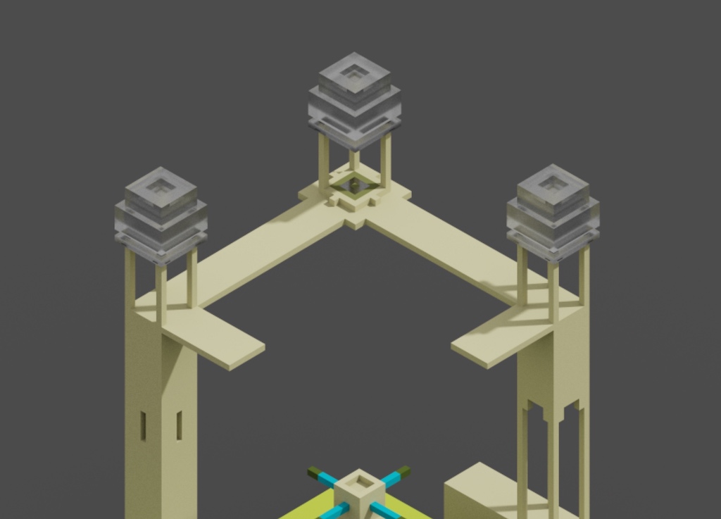 Voxel Model with Glass Material in MagicaVoxel