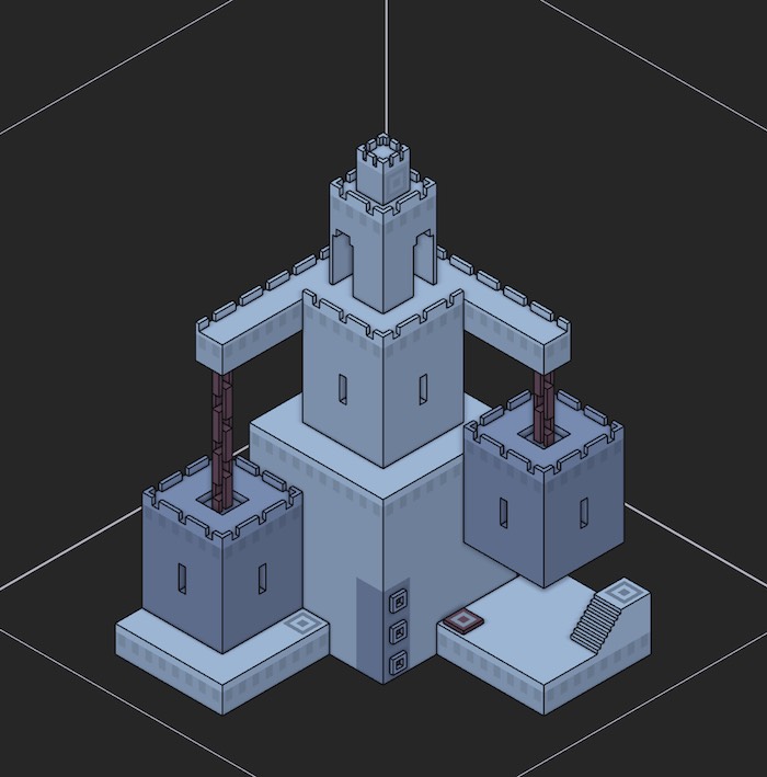 A voxel model before it is rendered in MagicaVoxel