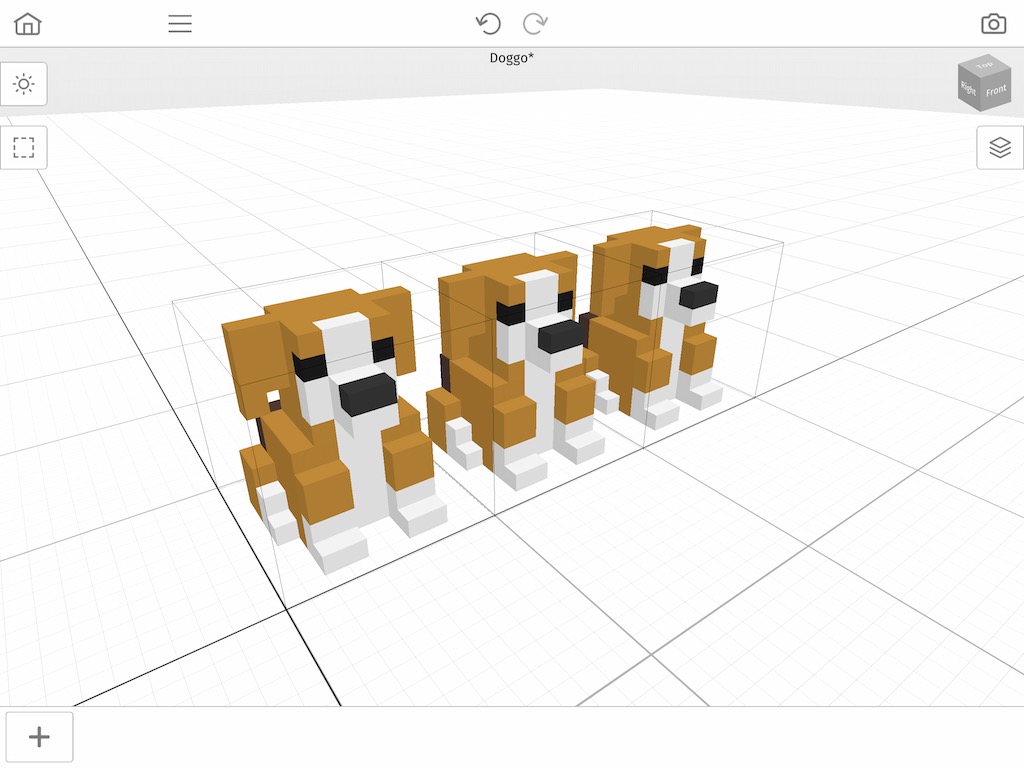 Using the duplicate tool to create an additional duplicate of a voxel model