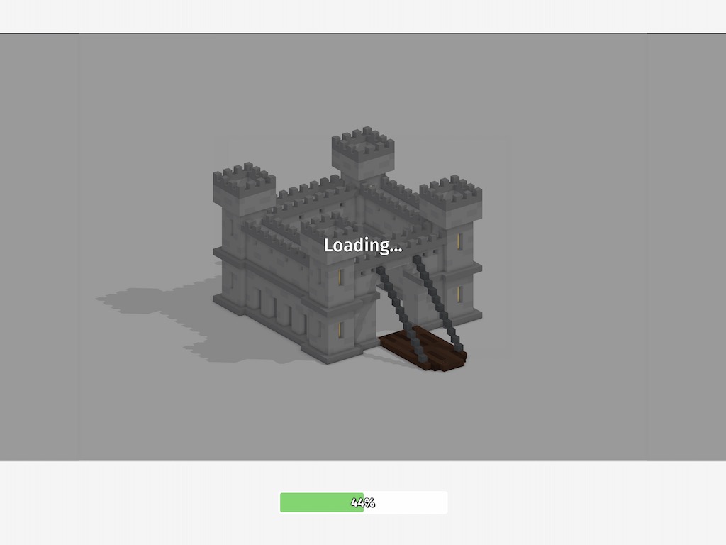 Render loading screen in Mega Voxels