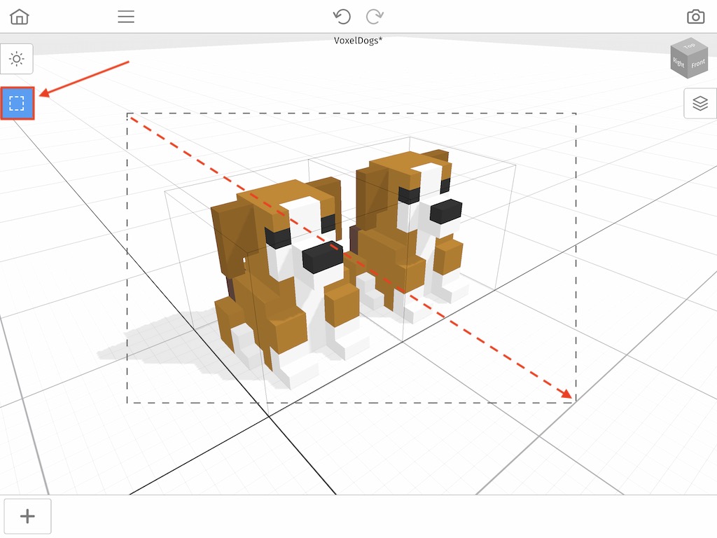 The Marquee select tool inside of world mode