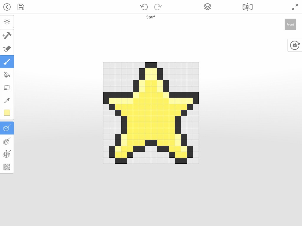 Simulate a shine on the voxel star with a lighter version of yellow