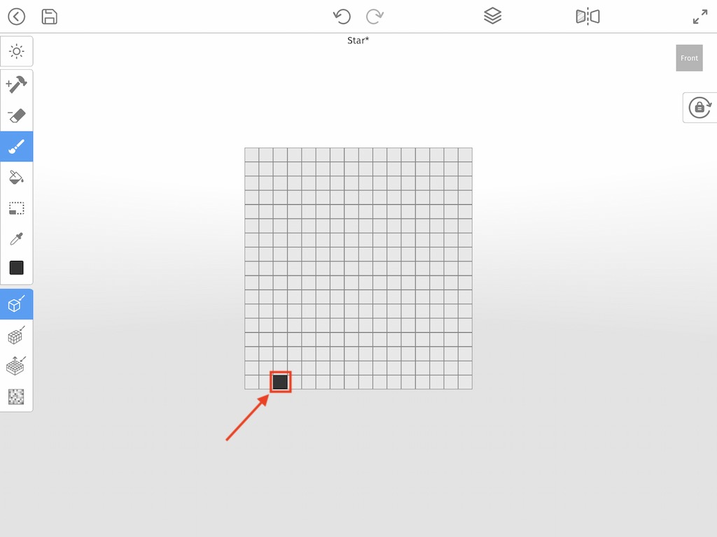 Draw the first 3D Pixel on the grid