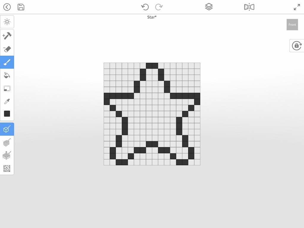 Create a star outline out of 3D pixels