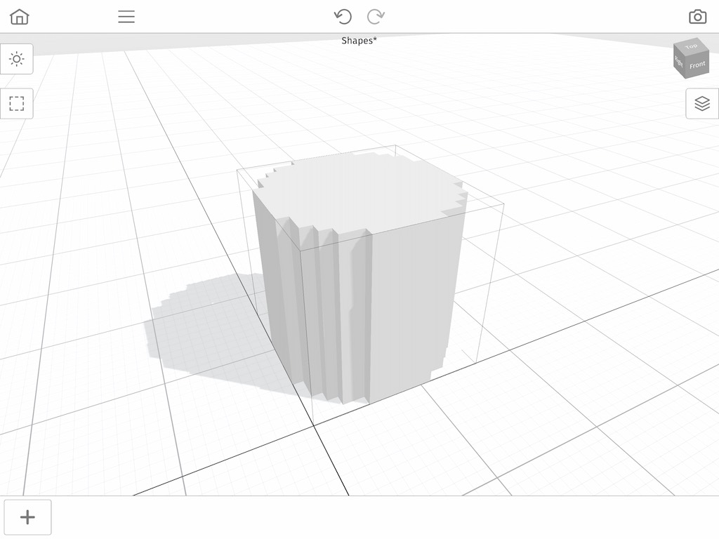 A cylinder made out of voxels