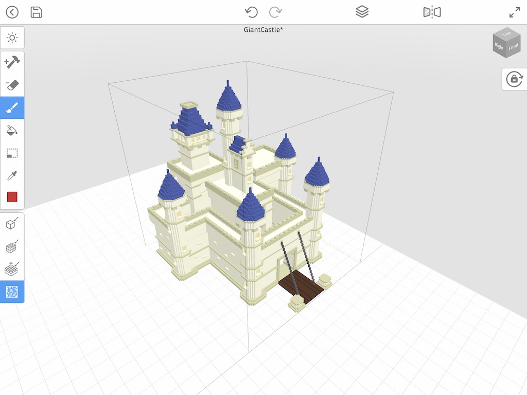 The second voxel model opened in model mode inside of the editor
