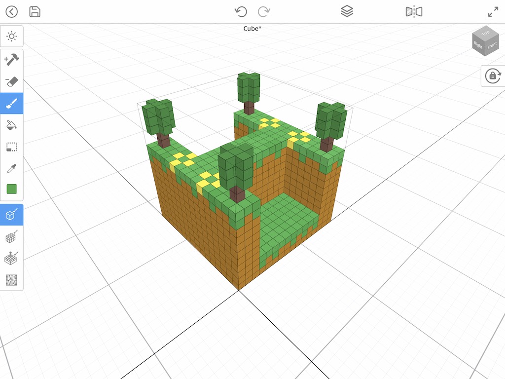Using different tools while the mirror tool is activated in the Mega Voxels editor