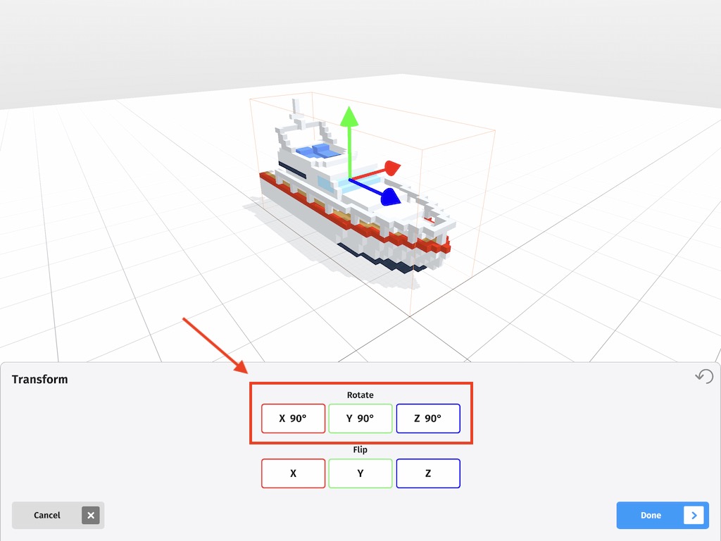 The rotate options in the Transform menu