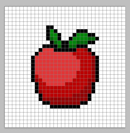 Adding highlights to the 8 bit pixel apple