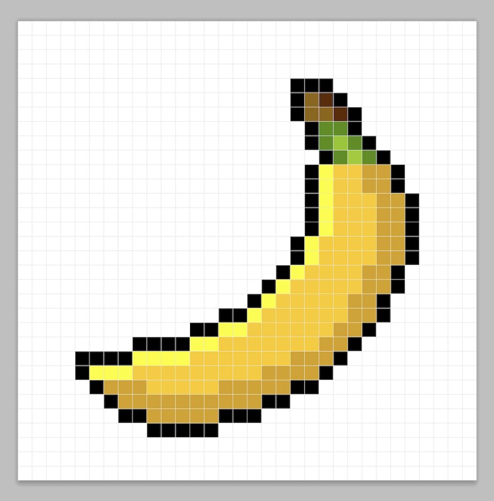 Adding highlights to the 8 bit pixel banana