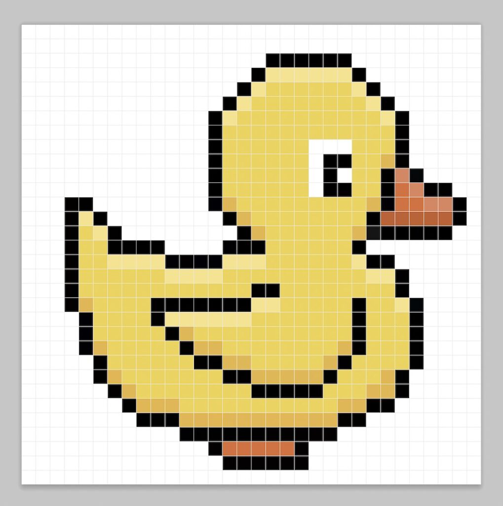 Adding highlights to the 8 bit pixel duck