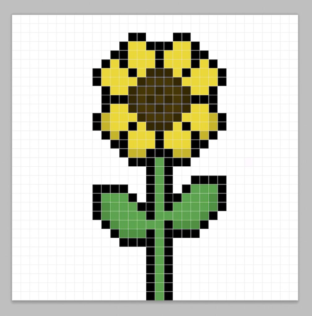 32x32 Pixel art flower with a darker yellow to give depth to the flower