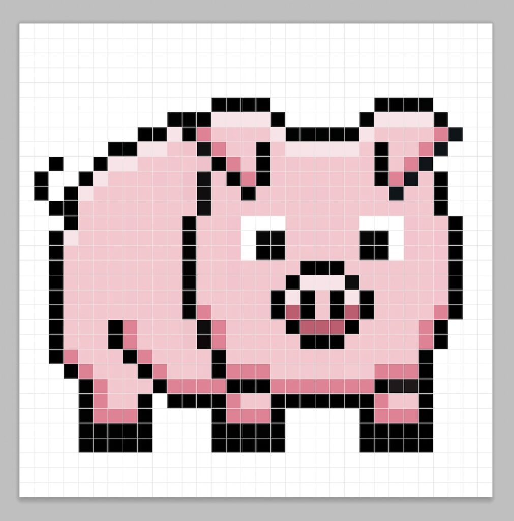 Adding highlights to the 8 bit pixel pig