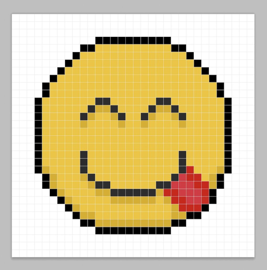 32x32 Pixel art emoji with a darker yellow to give depth to the emoji