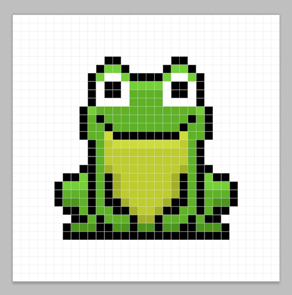 Adding highlights to the 8 bit pixel frog