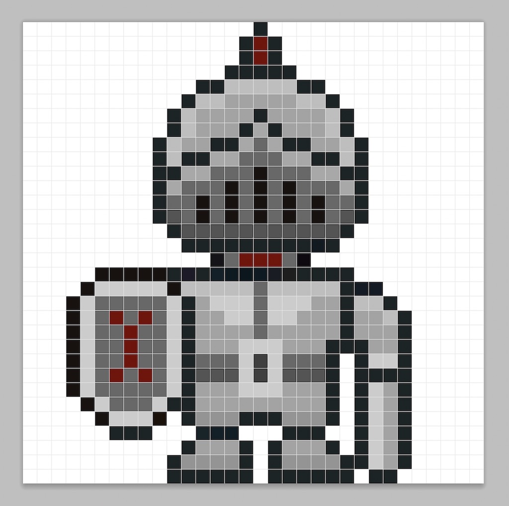 Adding highlights to the 8 bit pixel knight