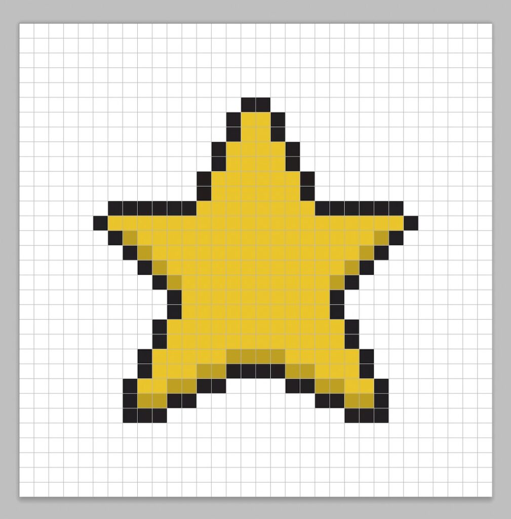 32x32 Pixel art star with a darker yellow to give depth to the star