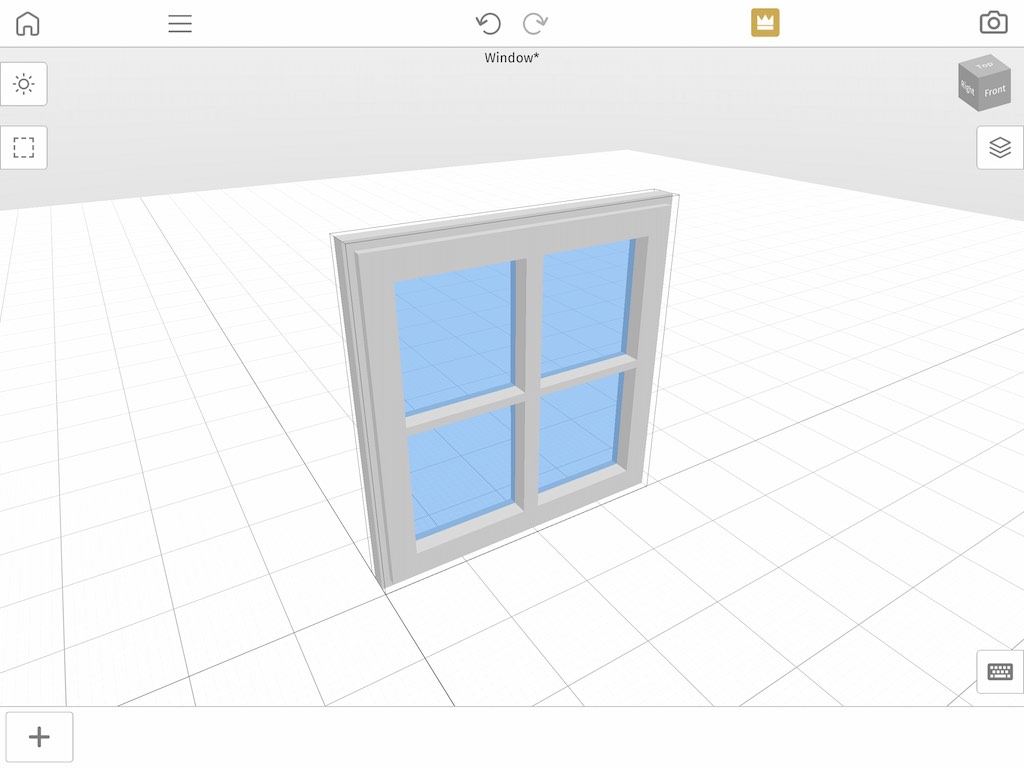 A 3D window with transparent glass made in Mega Voxels