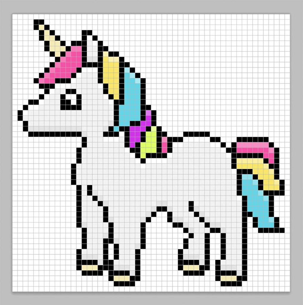 Adding highlights to the 8 bit pixel unicorn