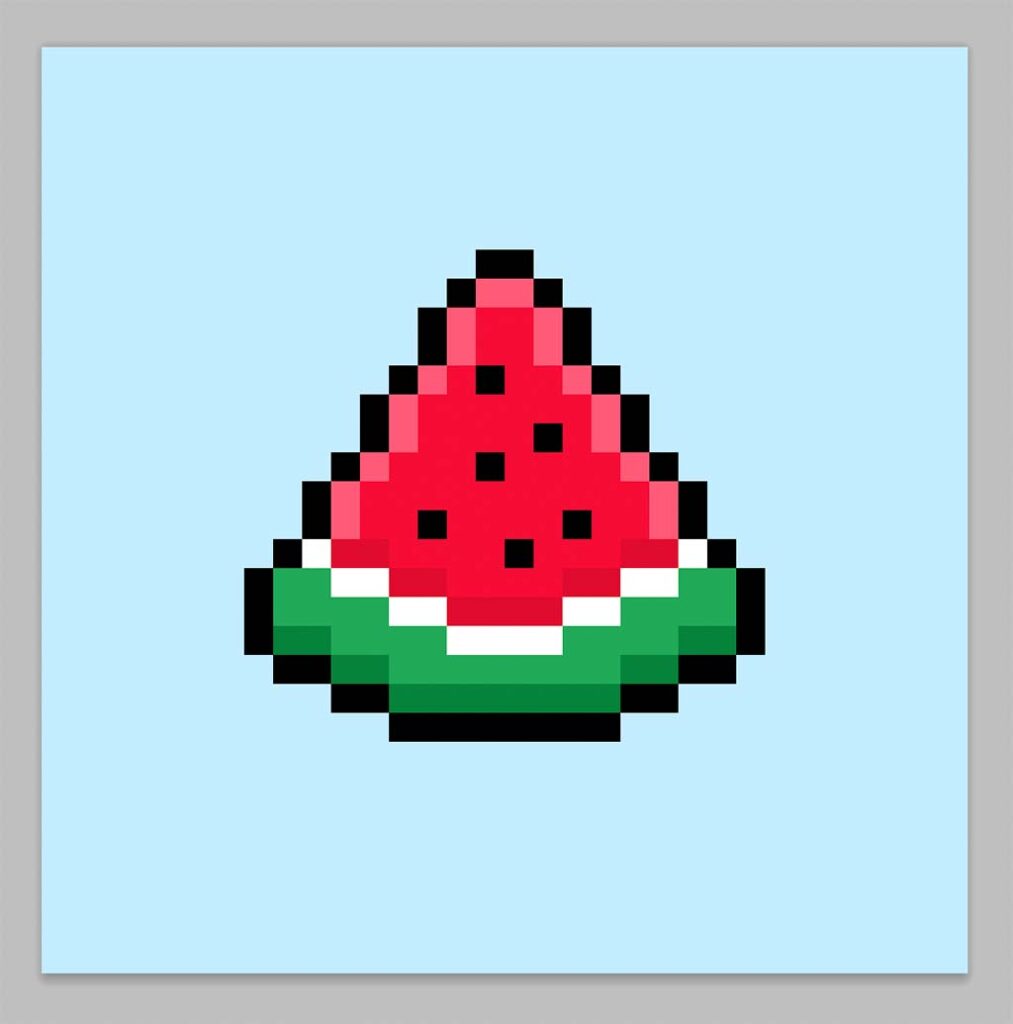 How to Make a Pixel Art Watermelon - Mega Voxels