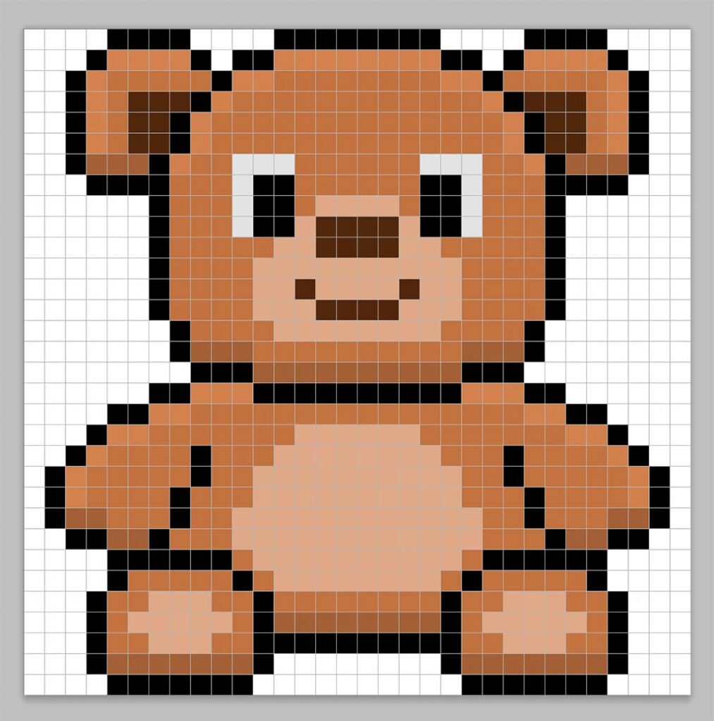 Adding highlights to the 8 bit pixel bear