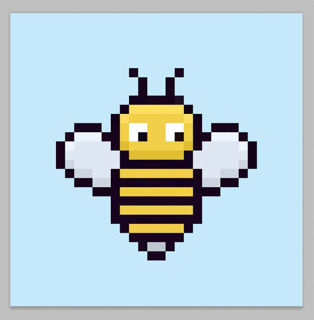 Handmade Pixel Art - How to draw a Bee #pixelart 