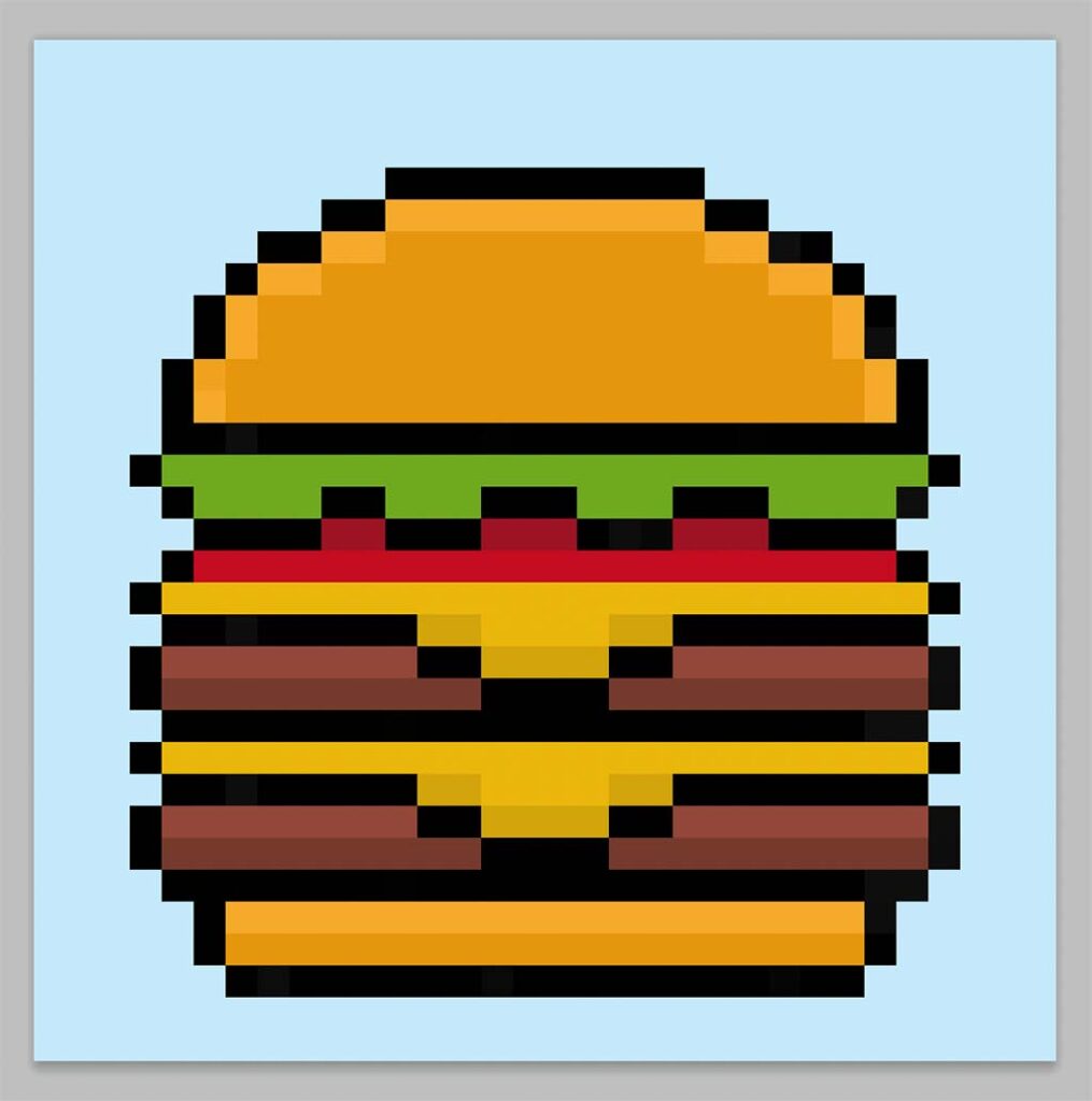 Cute Pixel Art Burger