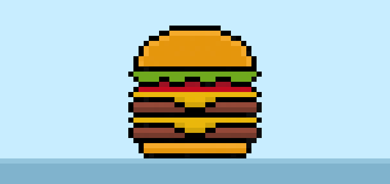How to Make a Pixel Art Burger for Beginners