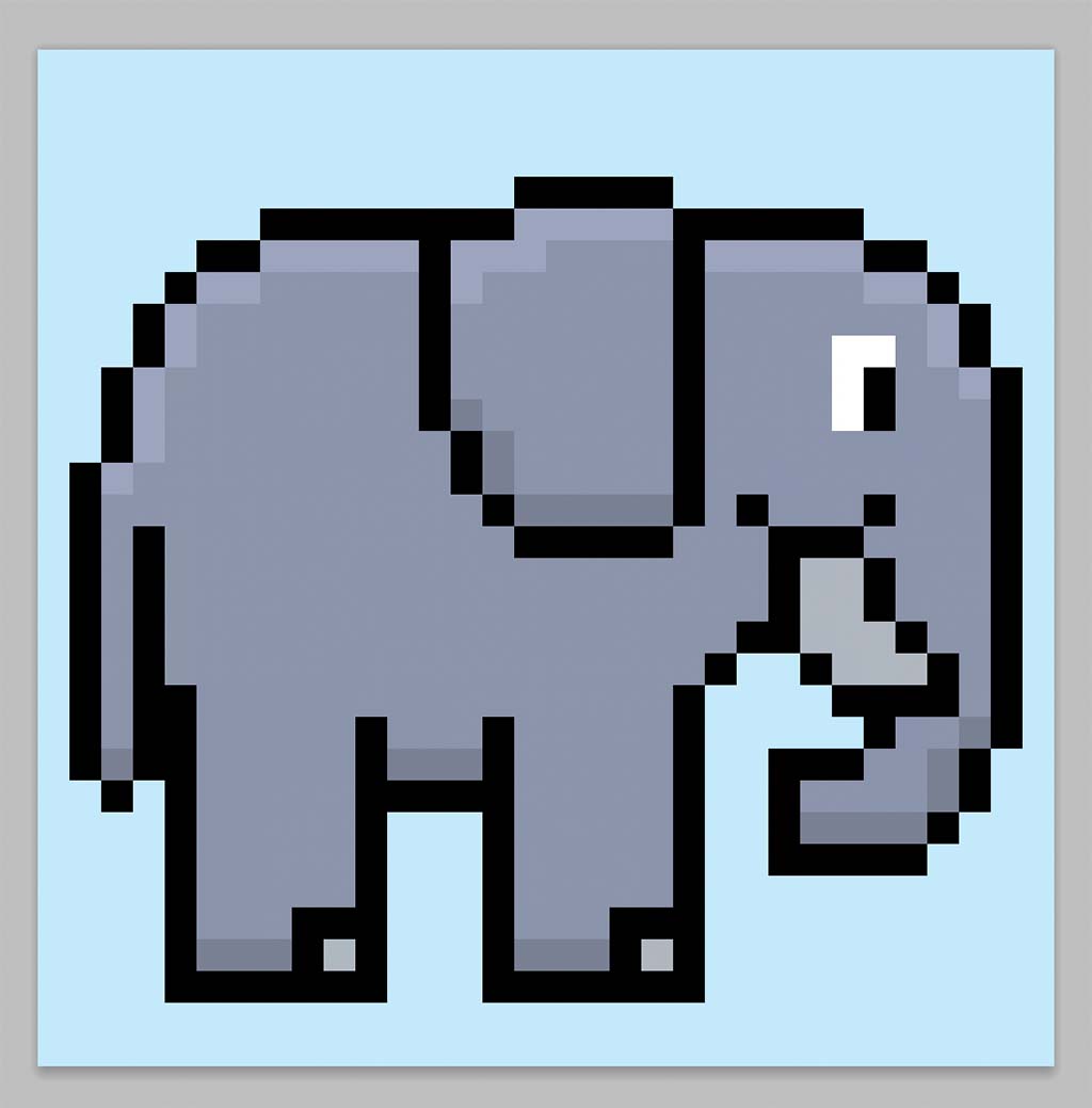 Pixel Art Elephant