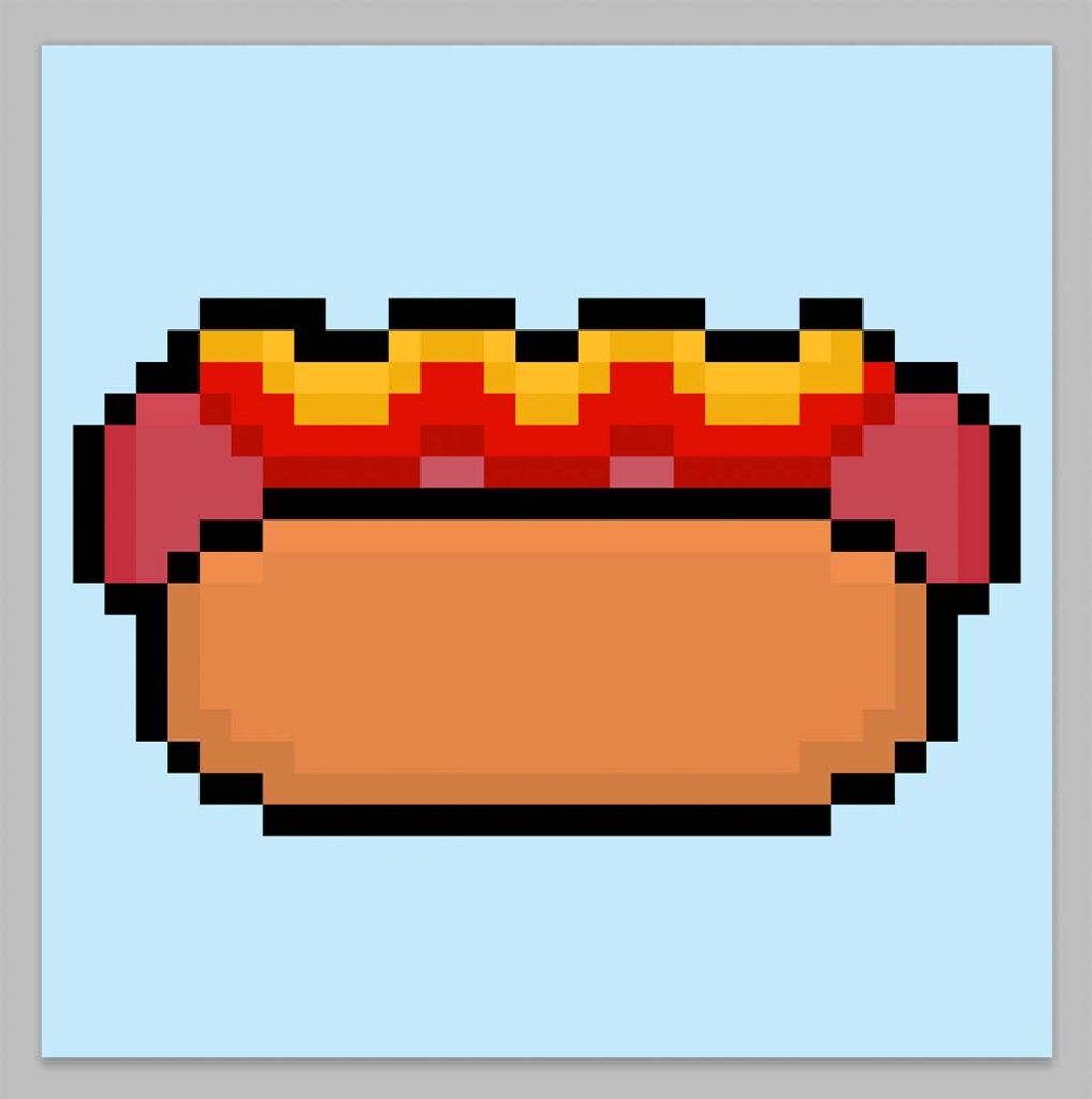 Cute Pixel Art Hot Dog