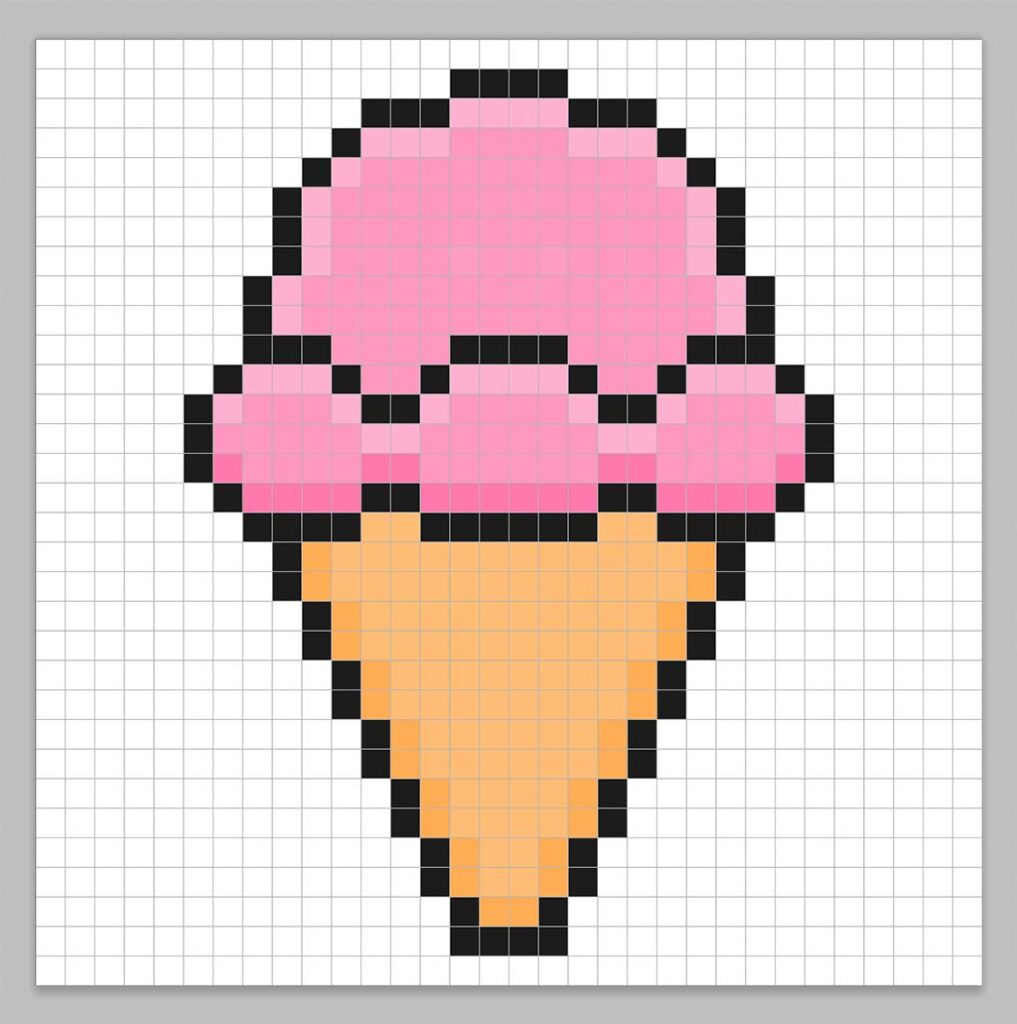 Adding highlights to the 8 bit pixel ice cream