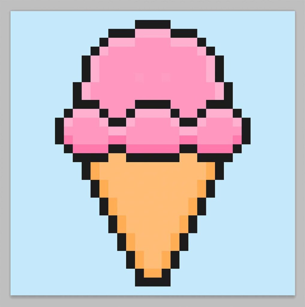 Cute Pixel Art Ice Cream