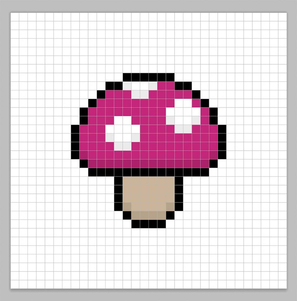 32x32 Pixel art mushroom with a darker color to give depth to the mushroom