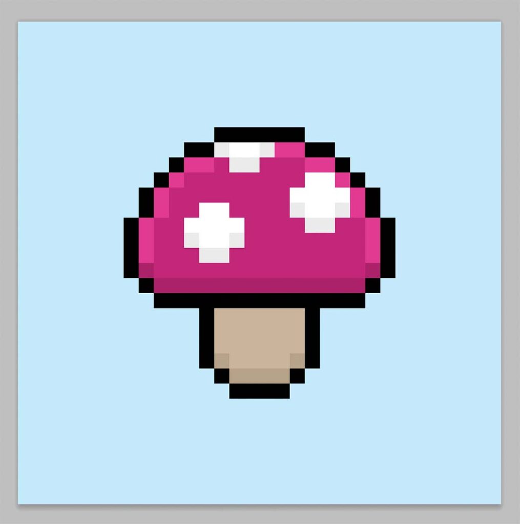 Cute Pixel Art Mushroom