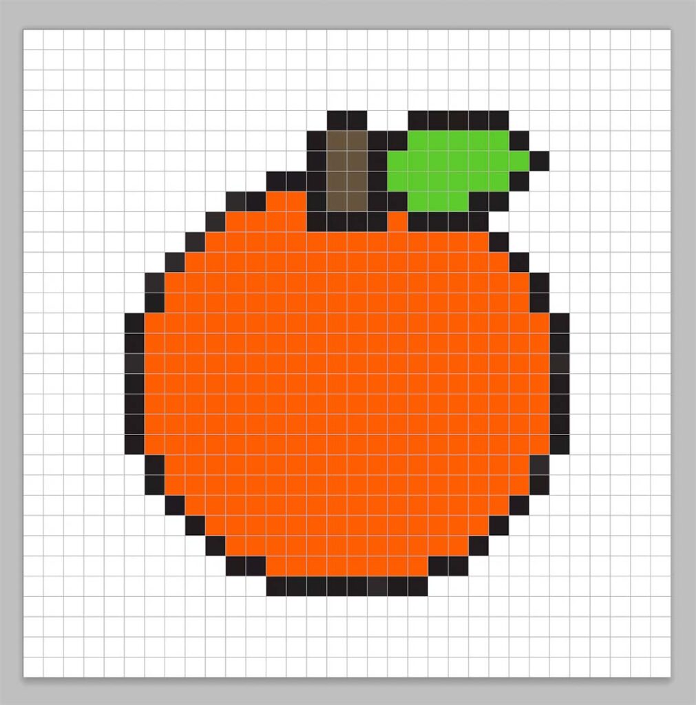Simple pixel art orange with solid colors