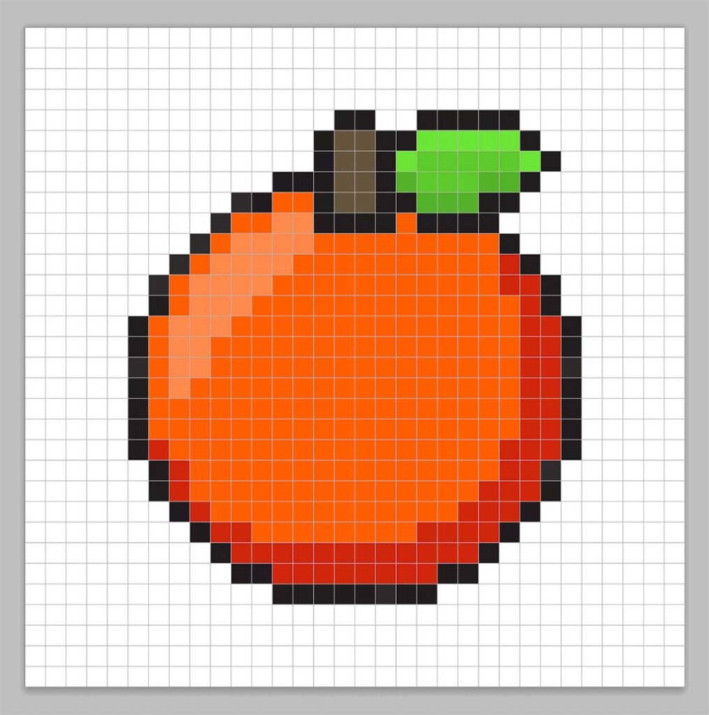 Adding highlights to the 8 bit pixel orange