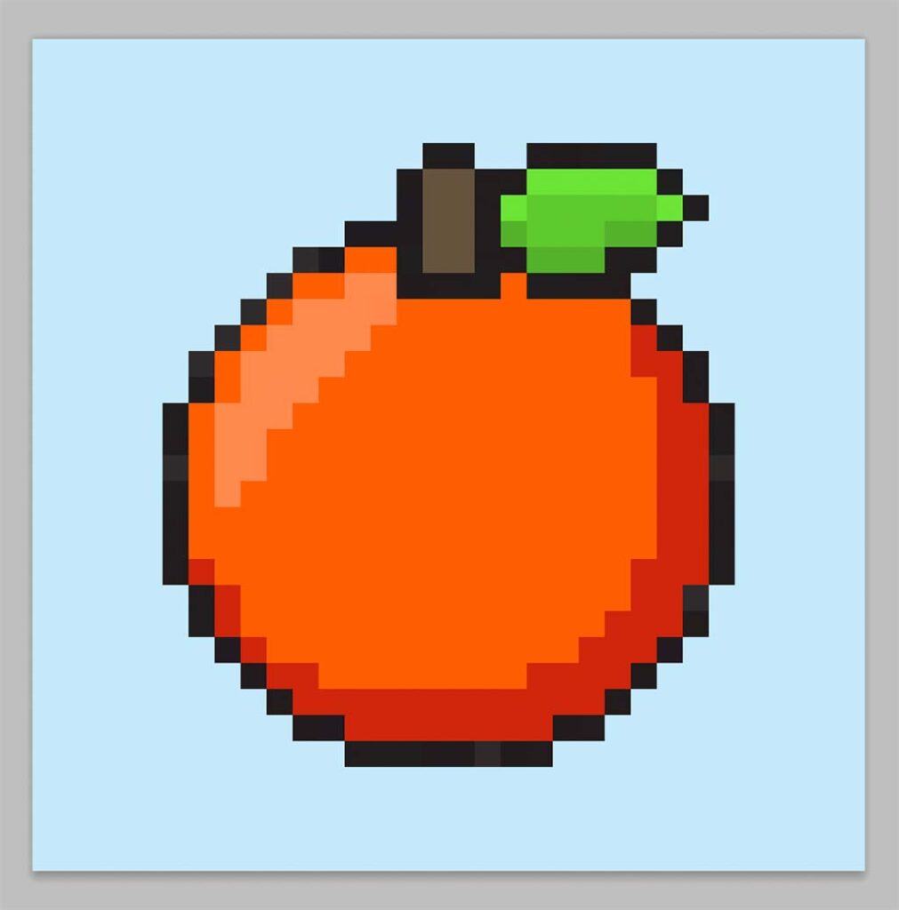 Cute pixel art orange