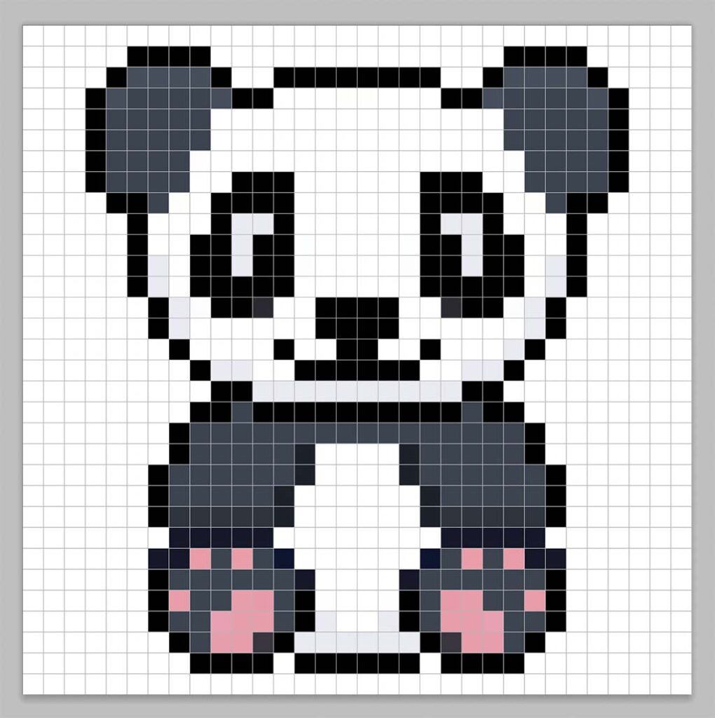 Adding highlights to the 8 bit pixel panda