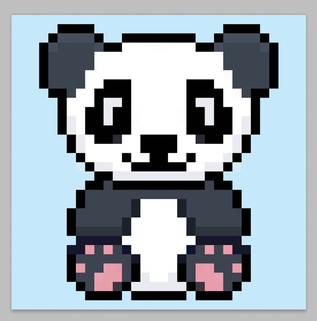 Cute pixel art panda