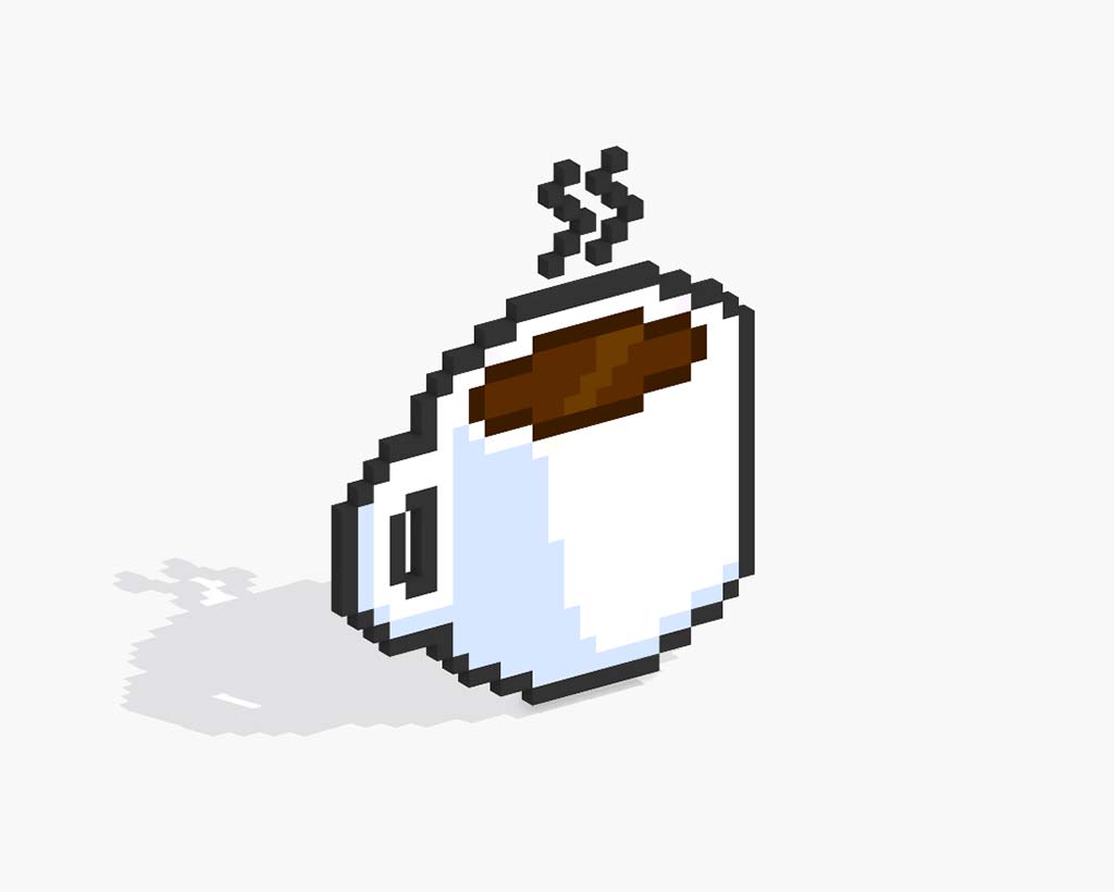 3D Pixel Art Coffee