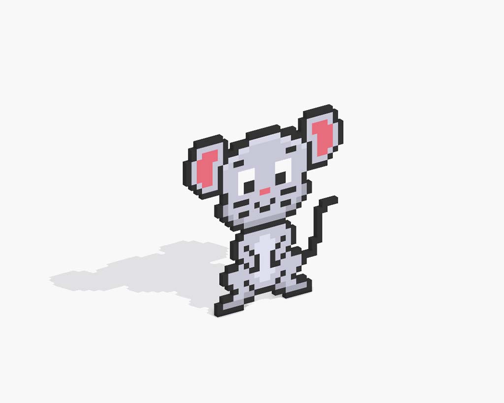 3D Pixel Art Mouse