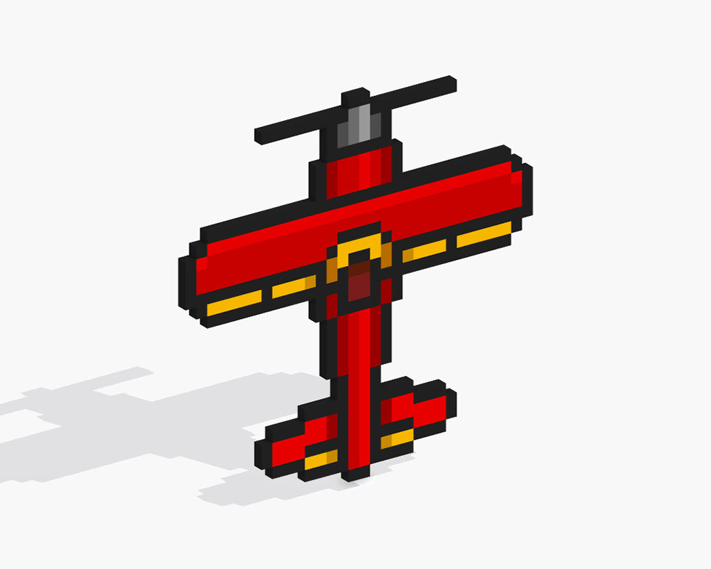 3D Pixel Art Plane