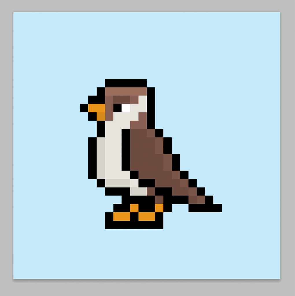 Cute pixel art bird