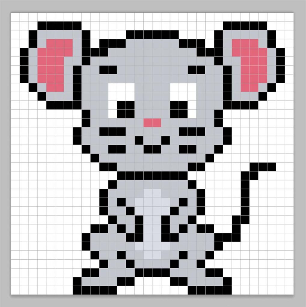 Simple pixel art mouse with solid colors