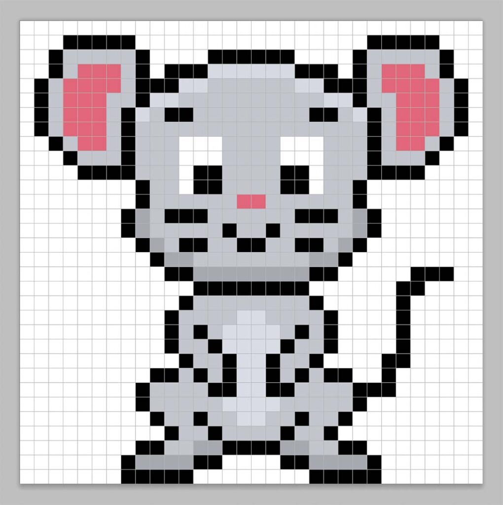 Adding highlights to the 8 bit pixel mouse